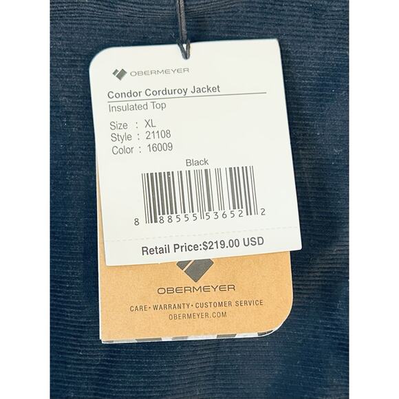 Obermeyer Condor Corduroy Jacket Black Men’s XL Sherpa Fleece Lined Coat Snap - Picture 12 of 16